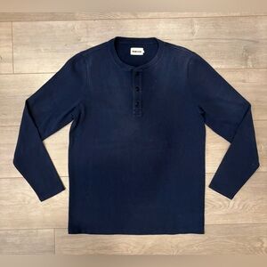 Taylor Stitch Shirt Mens Size 40 Blue Long Sleeve Henley Cotton Blend City